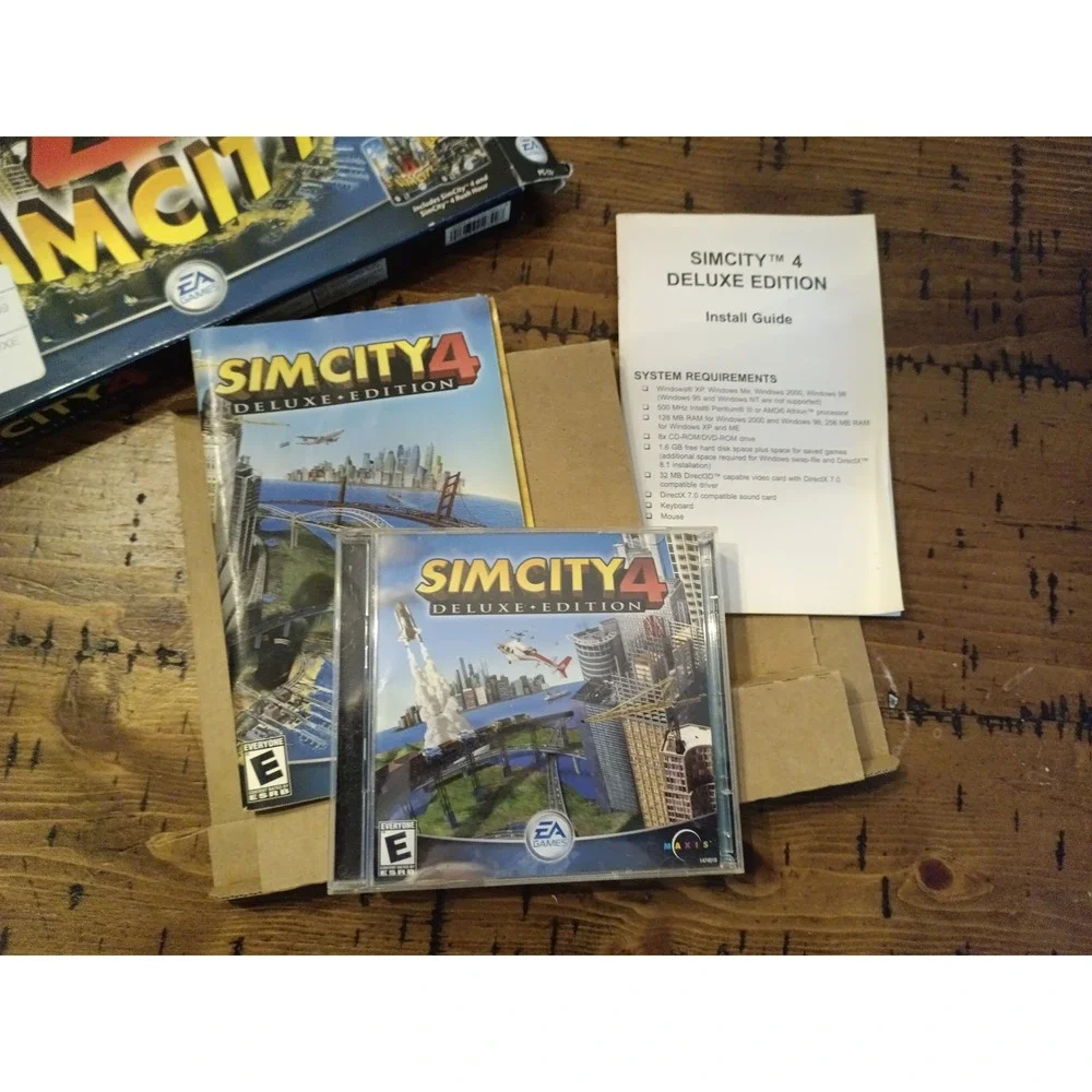 SimCity 4 Deluxe Edition PC Game Big Box EA Maxis 2003 Includes Rush Hour